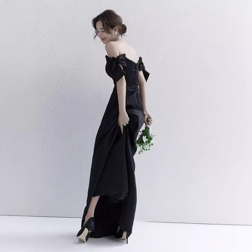 Photography Lighting Style - Black Satin Hebe Style Wedding Dress