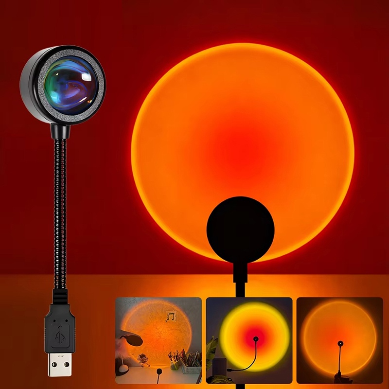 Photography Lighting Setup - Colorful Gradient USB Sunset Lamp Home