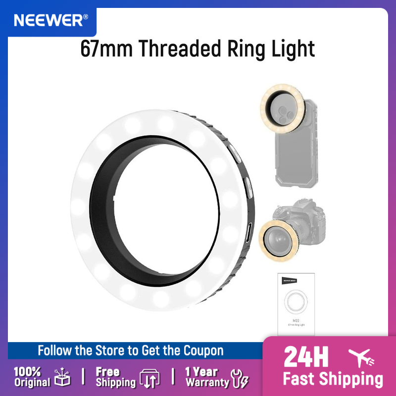 Photography Lighting Overhead - NEEWER Basics 67mm Threaded Ring Light