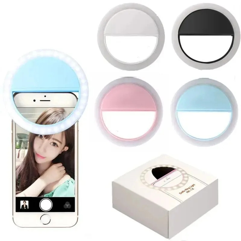 Photography Lighting Overhead - Clip-On LED Selfie Ring Light, Adjustable