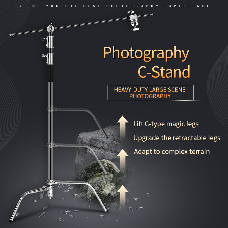 Boom Arm Stand - C-Stand Photography Stand Stainless Steel with
