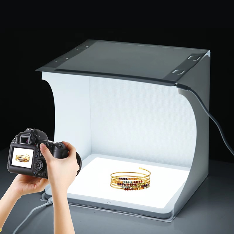 Photography Lighting Setup - 20cm Portable Photobox Photography Folding LED