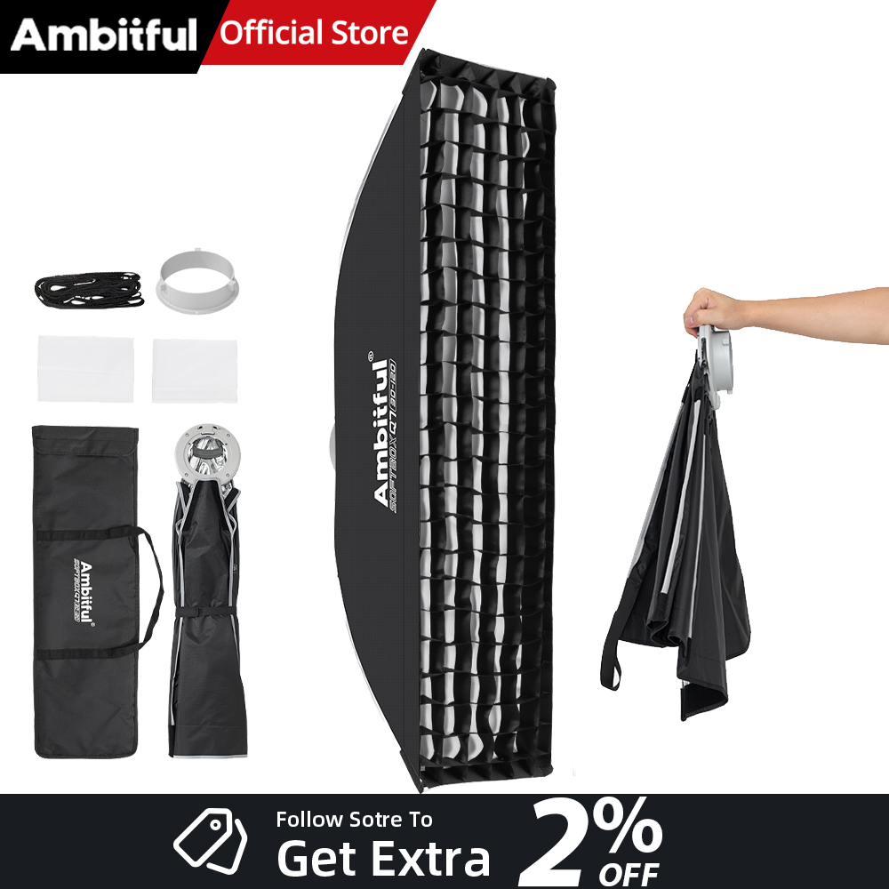 Photography Lighting Setup - AMBITFUL Q7-II 30*120cm Bowens Mount Strip