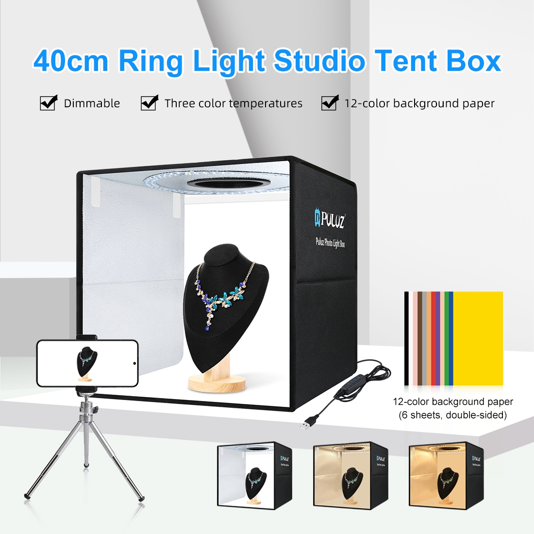 PULUZ 40cm Folding Portable Ri - Photography Lighting For Products review and price