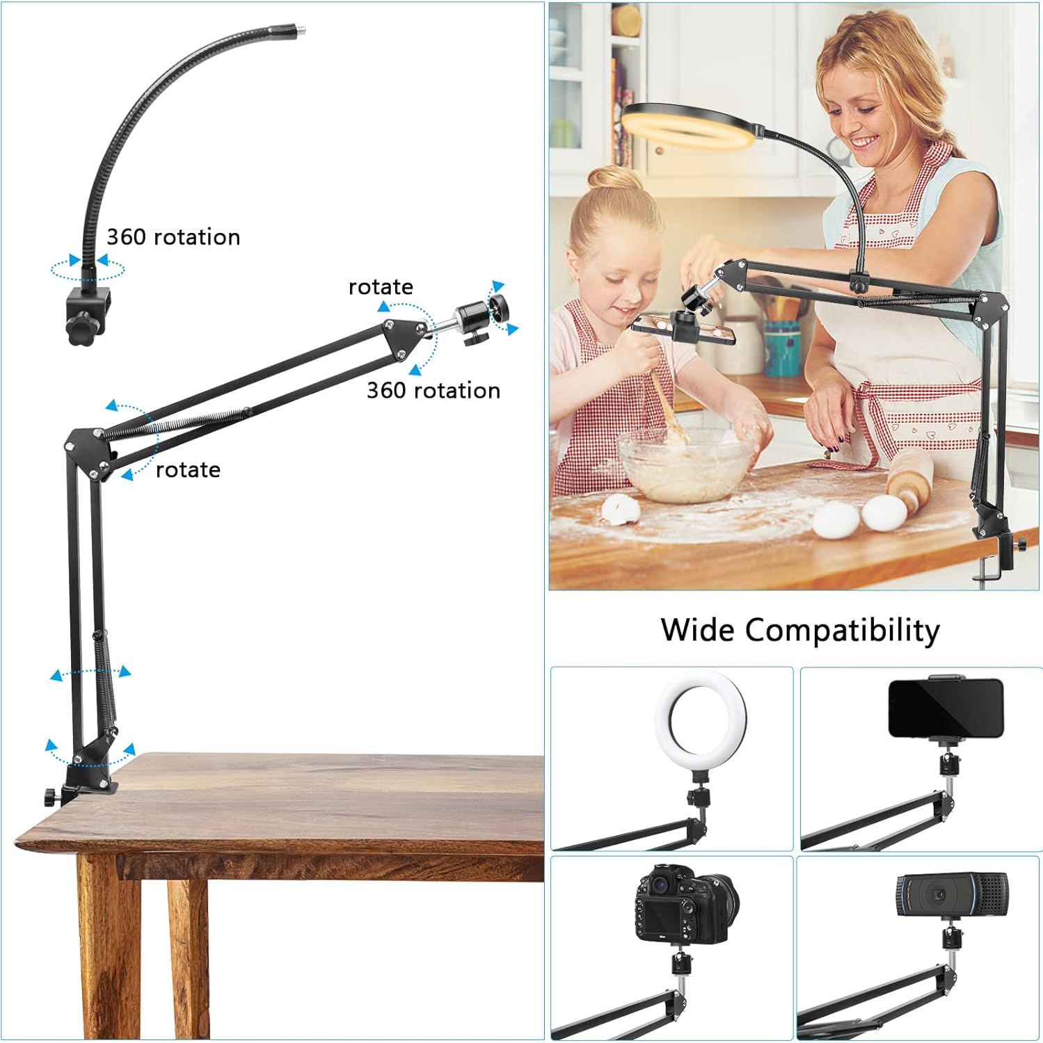 Ring Light with Stand and Phon - Photography Lighting Overhead review and price