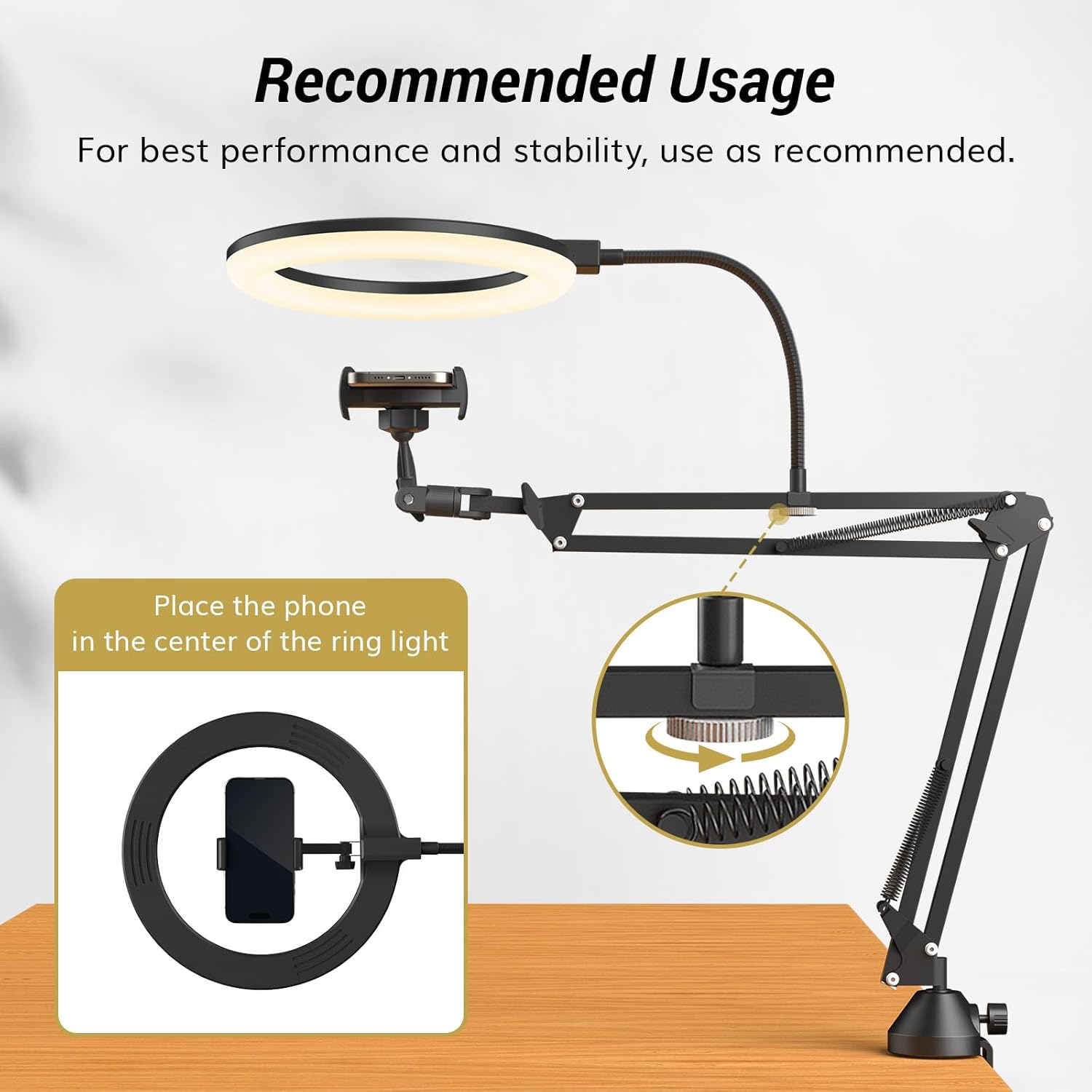 Ring Light with Stand and Phon - Photography Lighting Overhead review and price