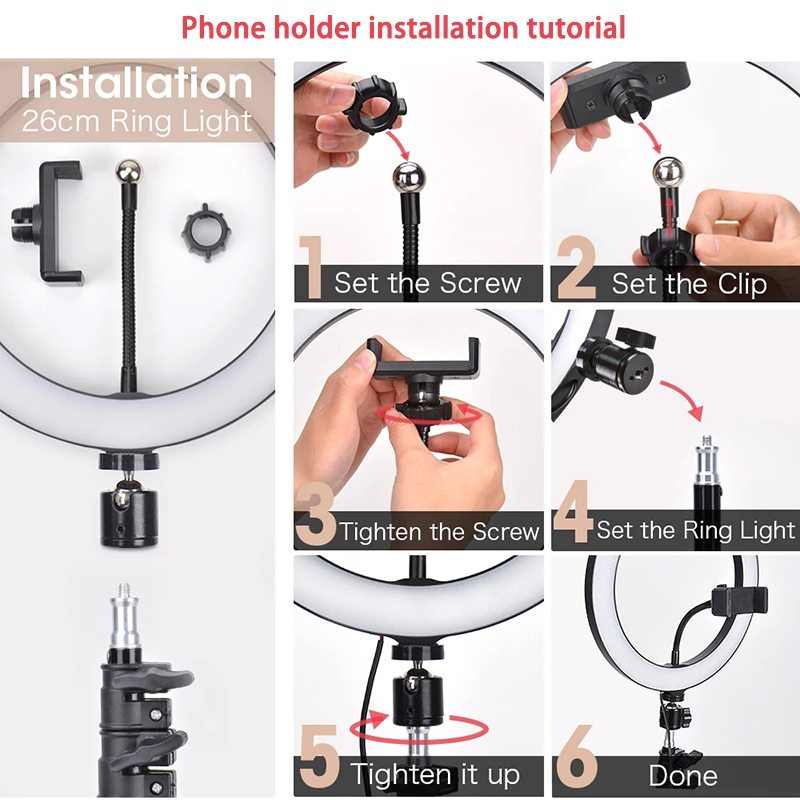Video Light 16/26/33cm Selfie  - Photography Lighting Overhead review and price