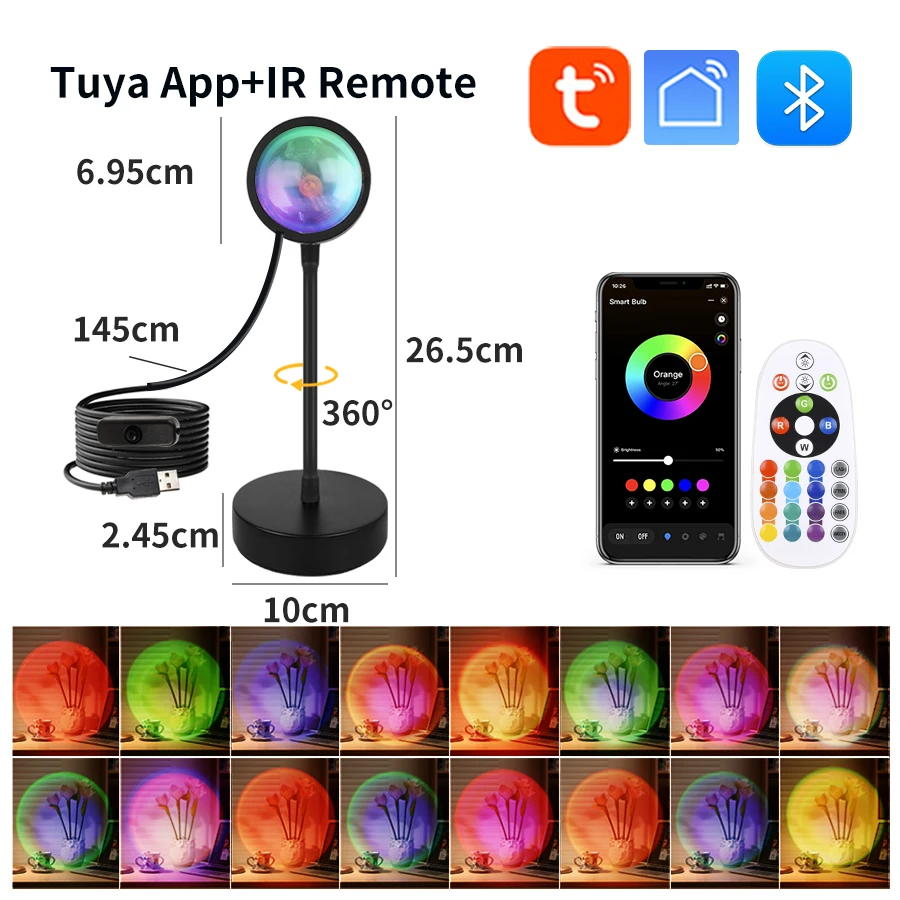 Smart Sunset Lamp Tuya USB Sun - Photography Lighting Setup review and price