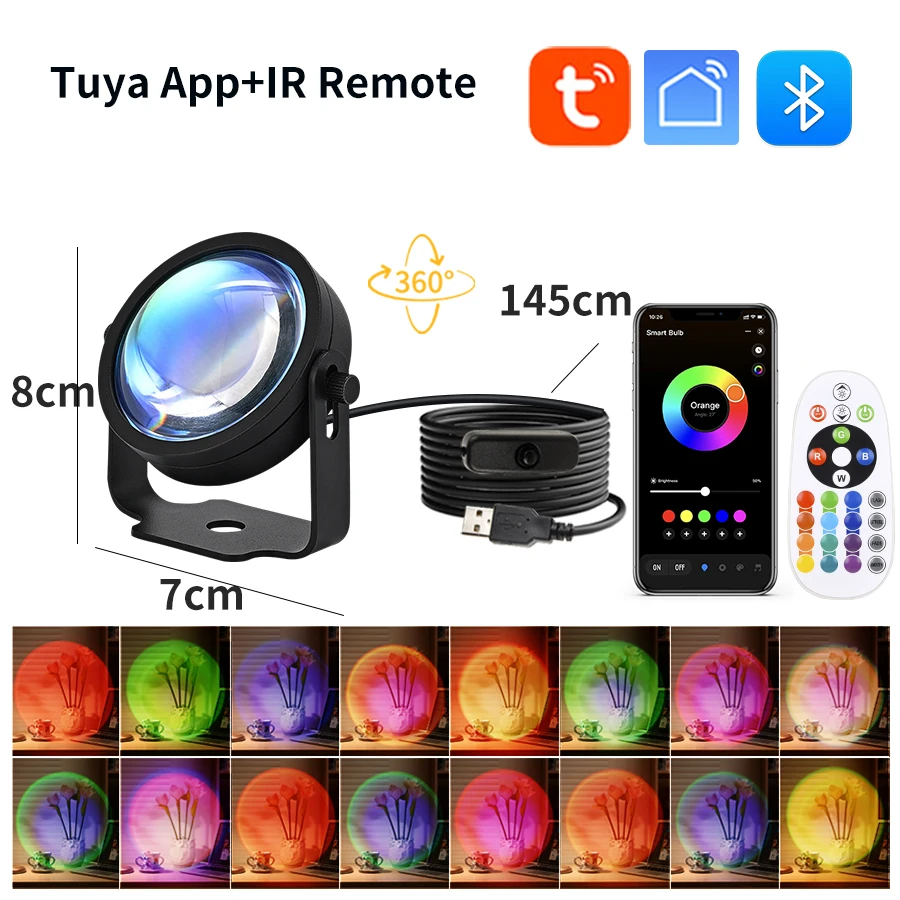 Smart Sunset Lamp Tuya USB Sun - Photography Lighting Setup review and price