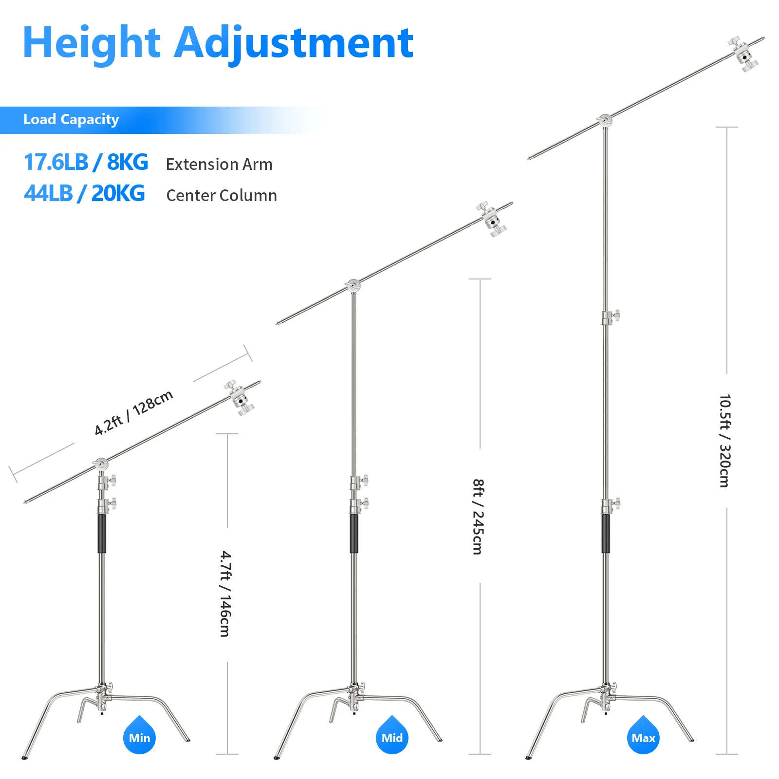 NEEWER Pro 100% Stainless Stee - Boom Arm Stand review and price