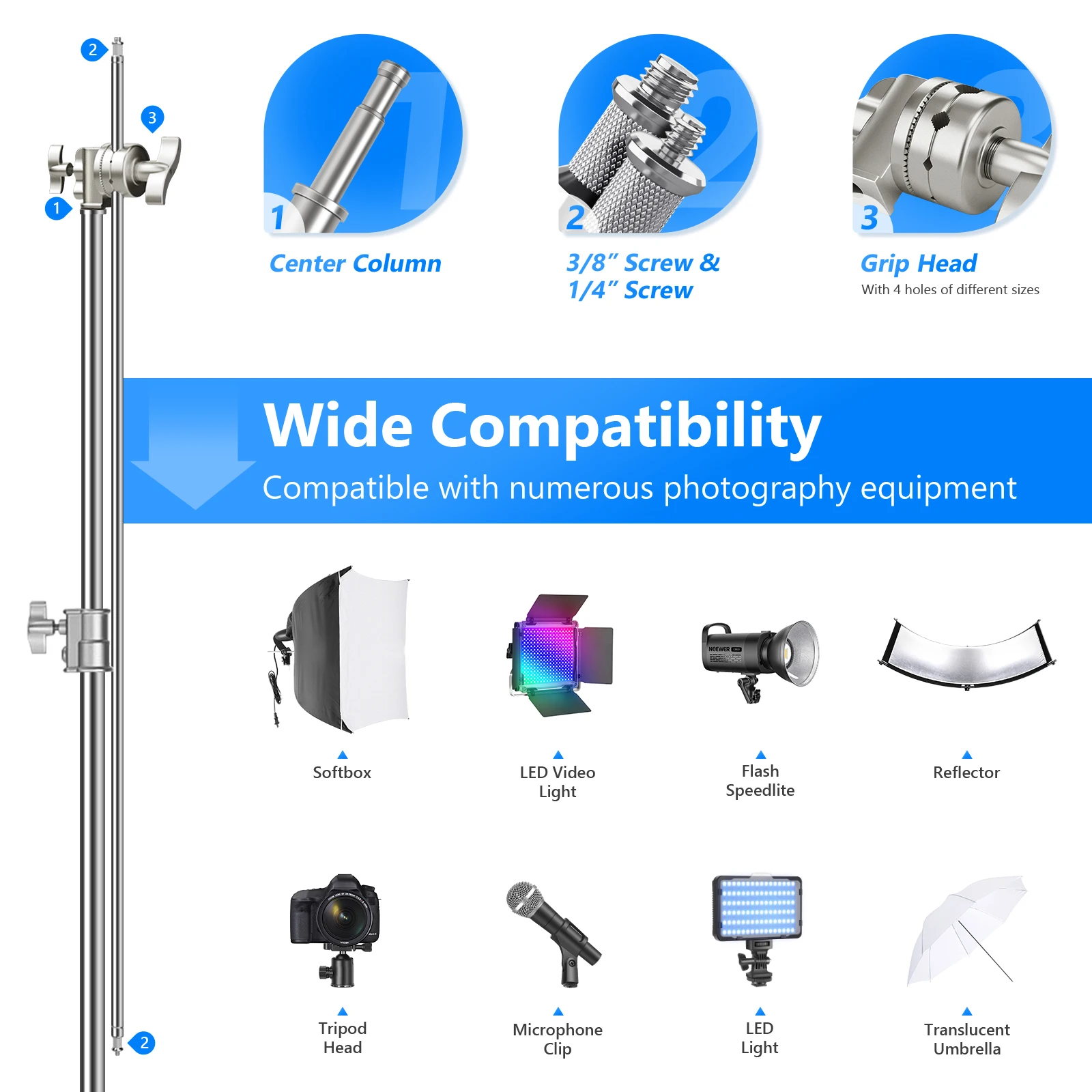 NEEWER Pro 100% Stainless Stee - Boom Arm Stand review and price